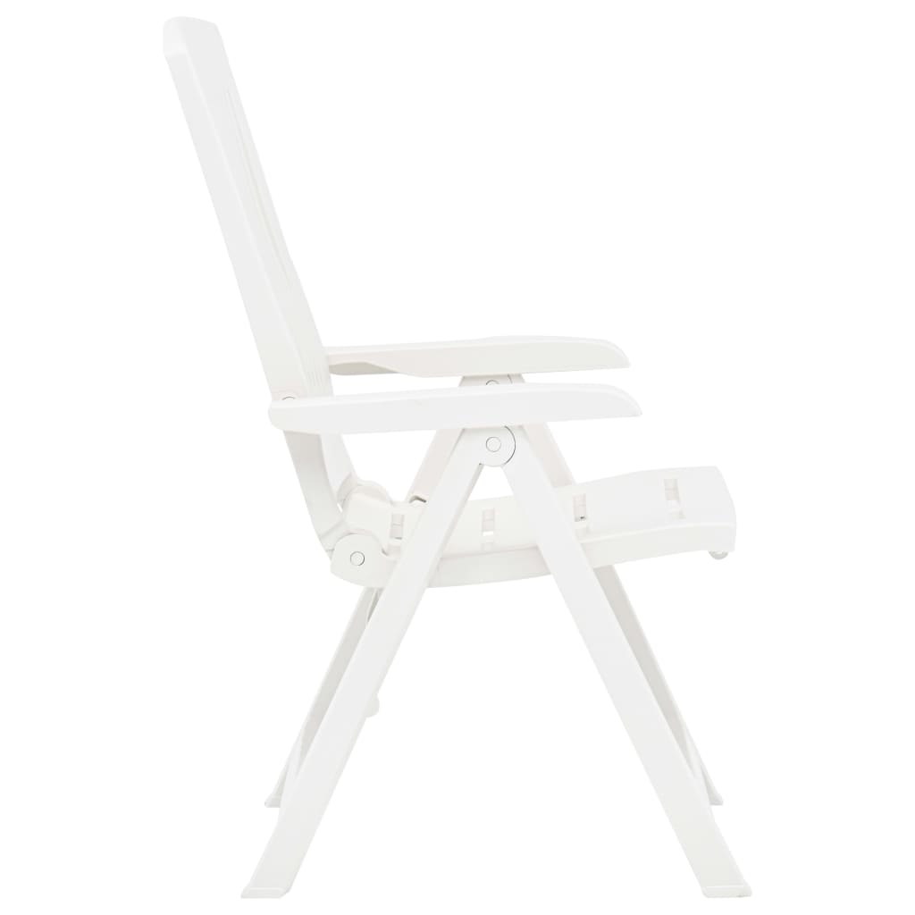 Verstellbare Gartenstühle 2 Stk. Kunststoff Weiss